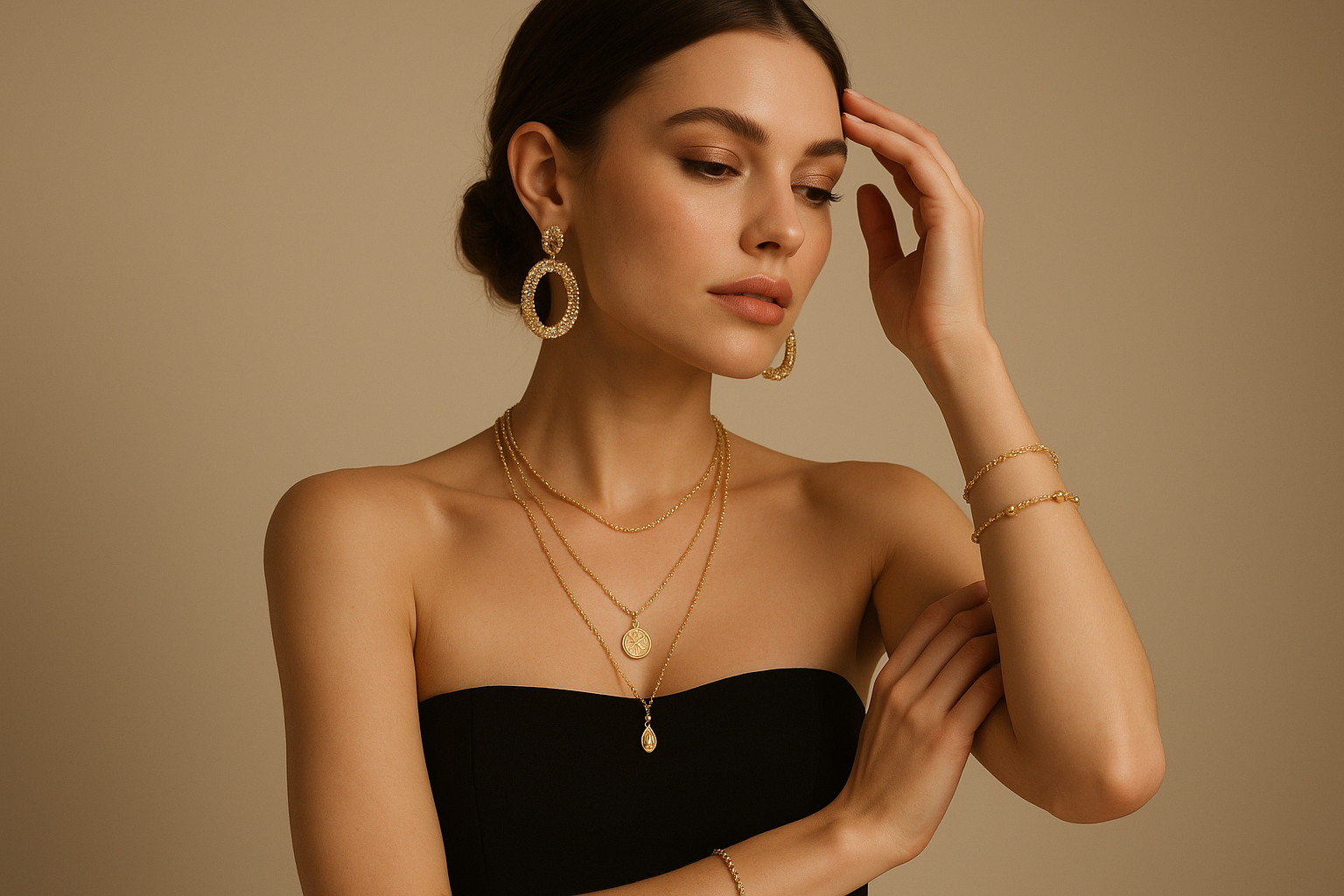 Jewellery wearing Model